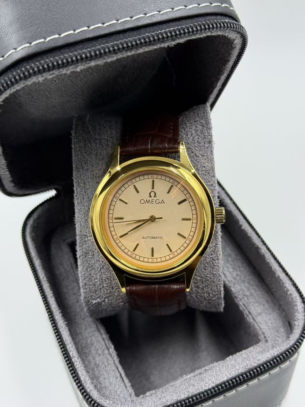 OMEGA Rounded Gold Vintage Automatic Watch For Men