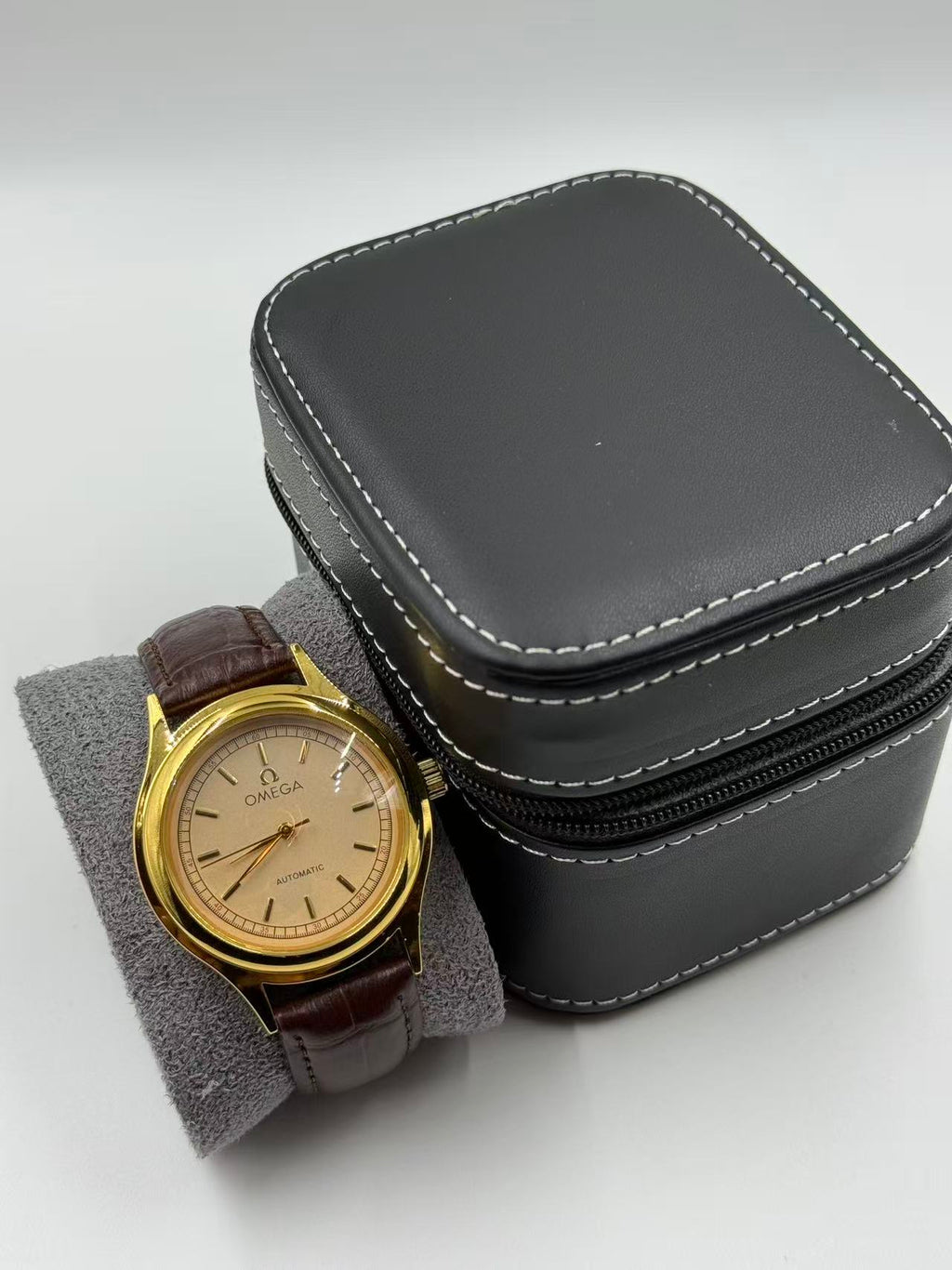 OMEGA Rounded Gold Vintage Automatic Watch For Men