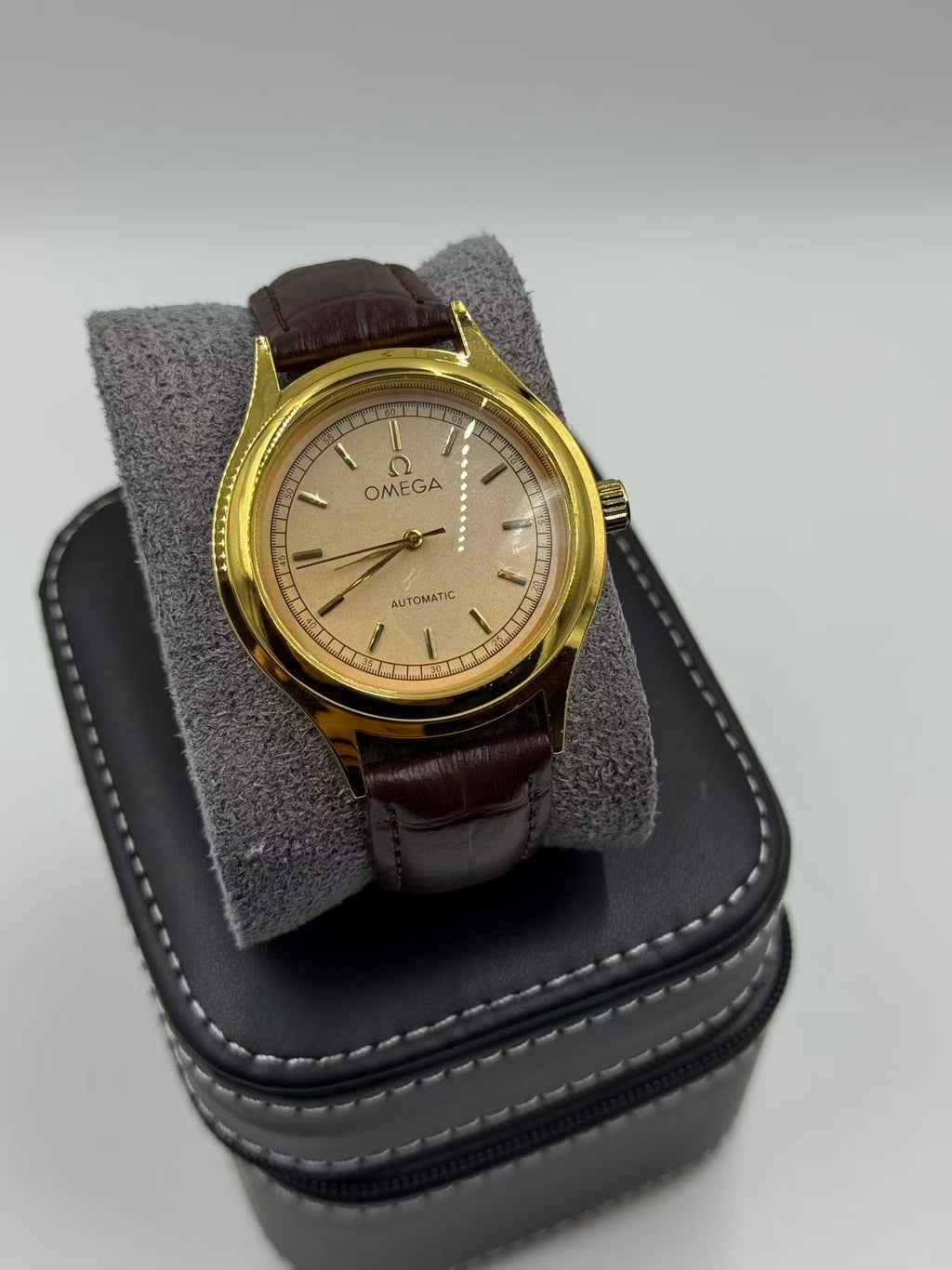 OMEGA Rounded Gold Vintage Automatic Watch For Men