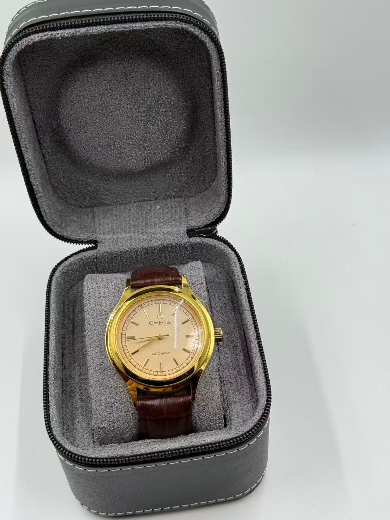 OMEGA Rounded Gold Vintage Automatic Watch For Men