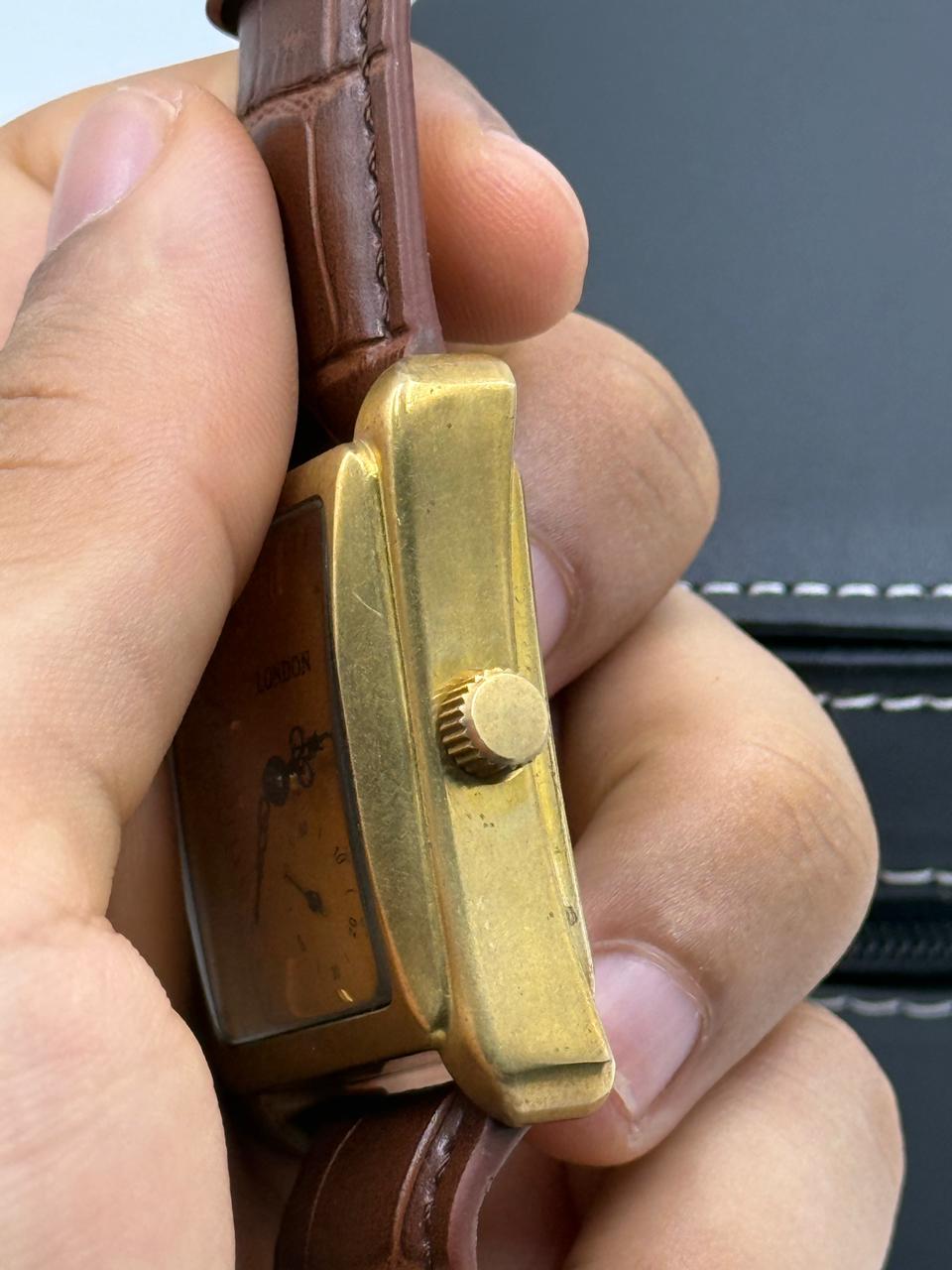 Rectangular Gold Vintage Automatic Watch For Men