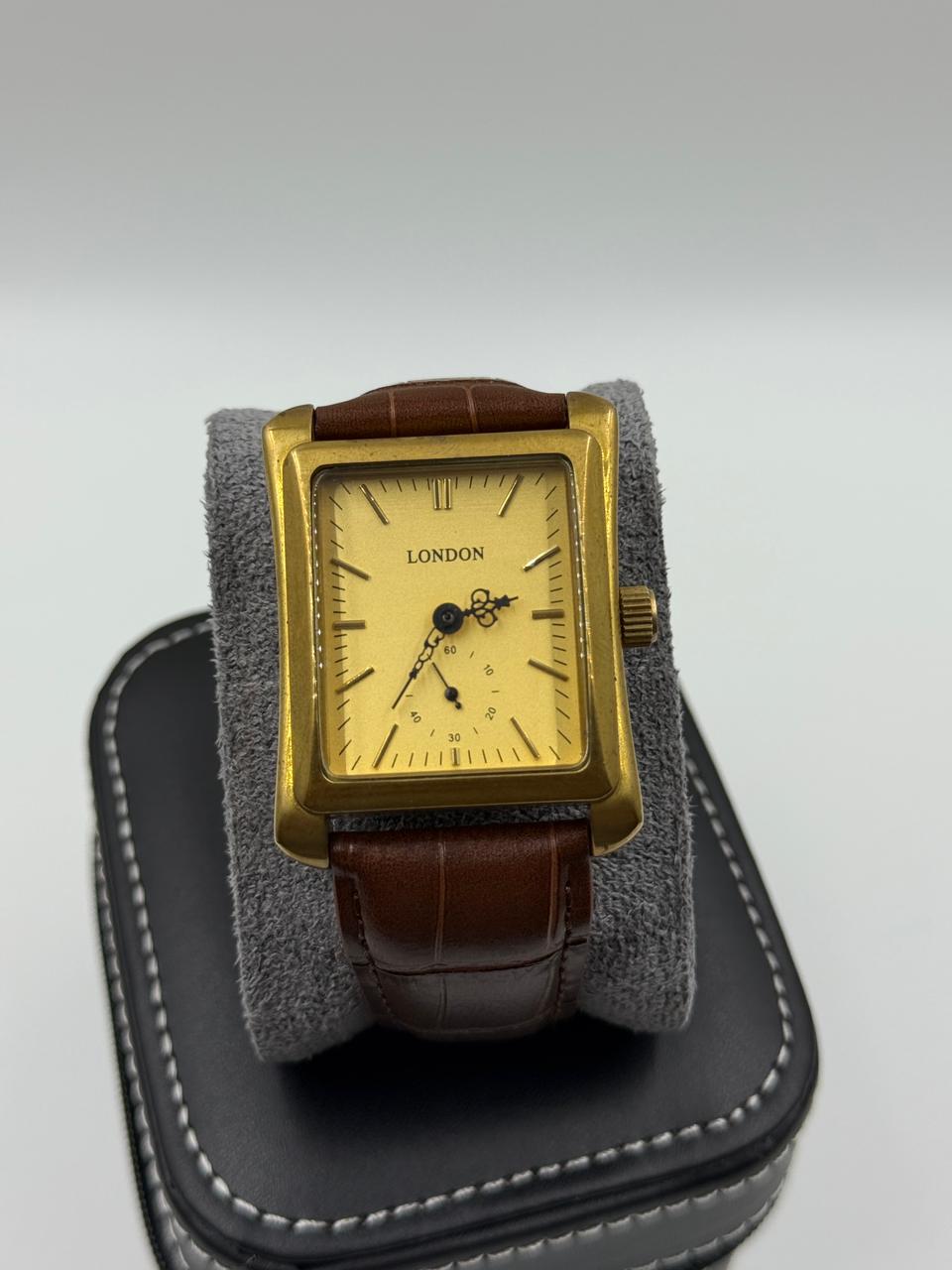 Rectangular Gold Vintage Automatic Watch For Men