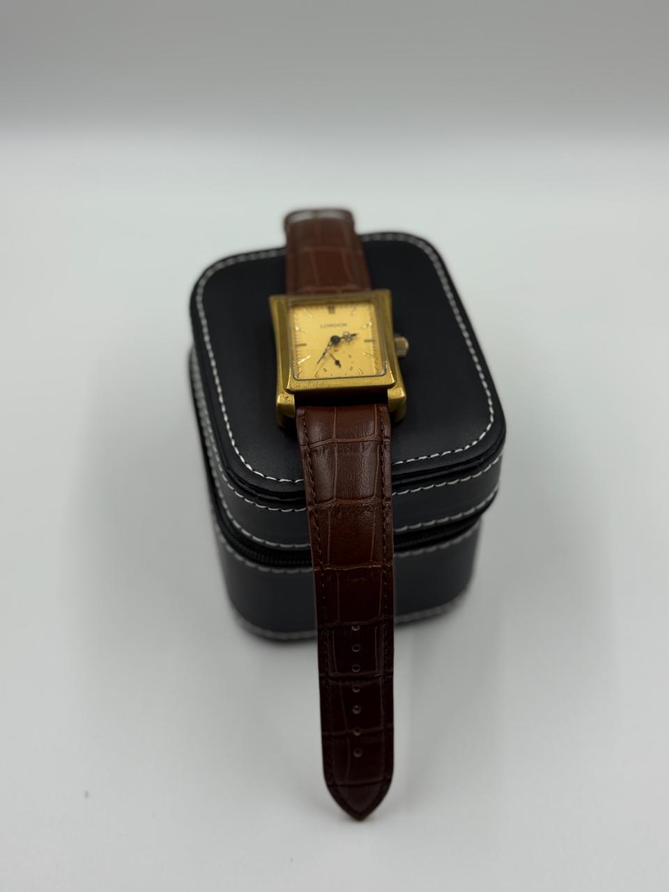 Rectangular Gold Vintage Automatic Watch For Men
