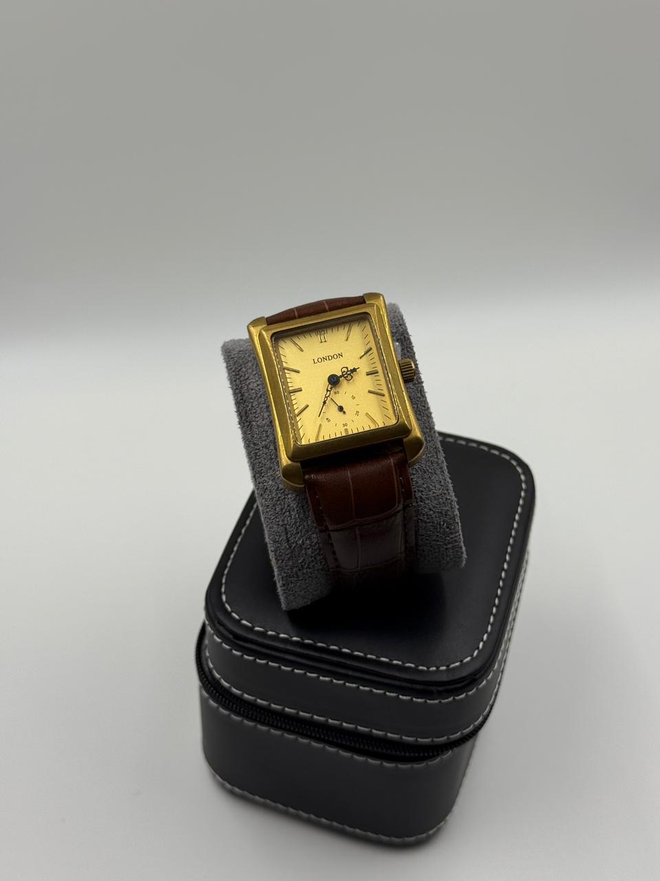 Rectangular Gold Vintage Automatic Watch For Men