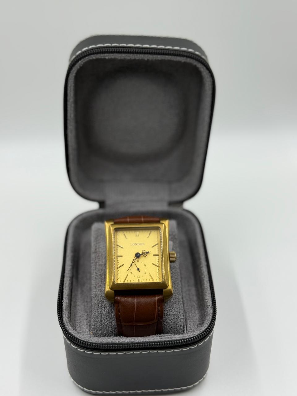 Rectangular Gold Vintage Automatic Watch For Men