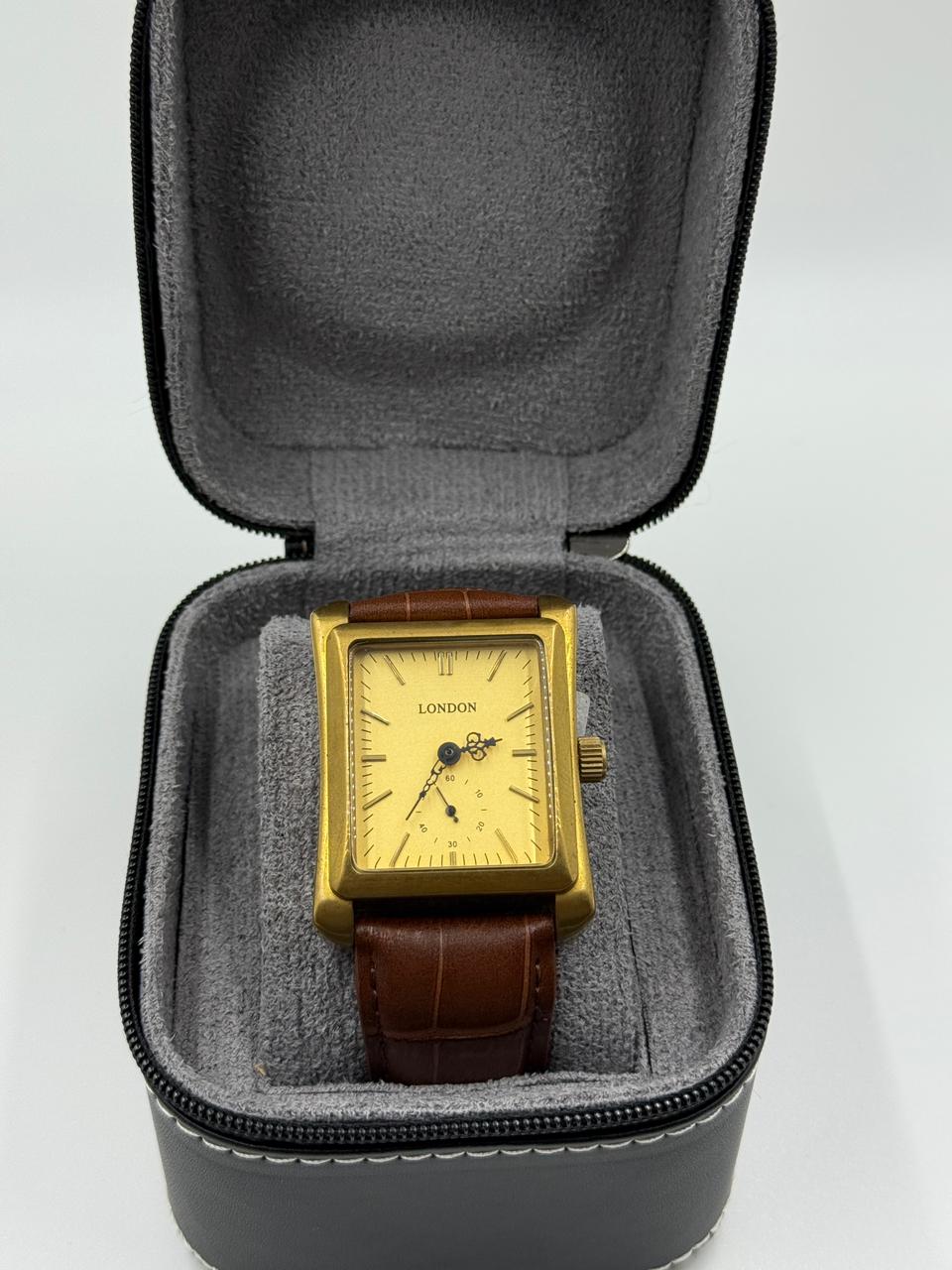 Rectangular Gold Vintage Automatic Watch For Men