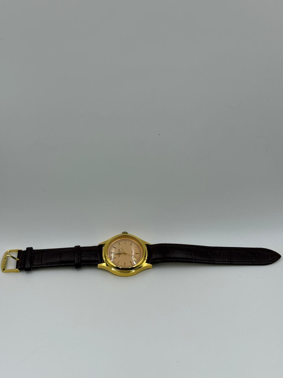 Rounded Gold Vintage Automatic Watch For Men