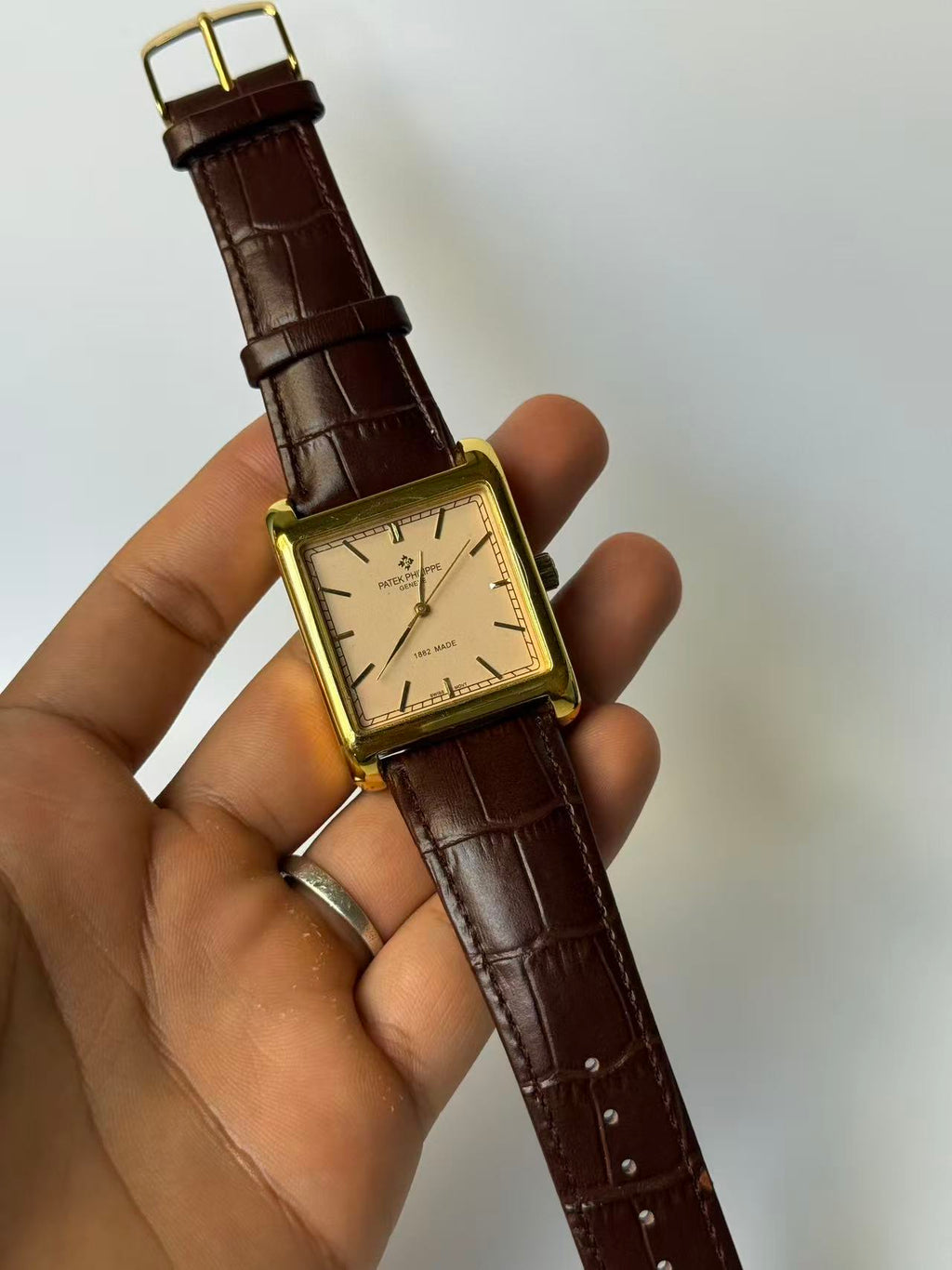 Square Gold Vintage Automatic Watch For Men