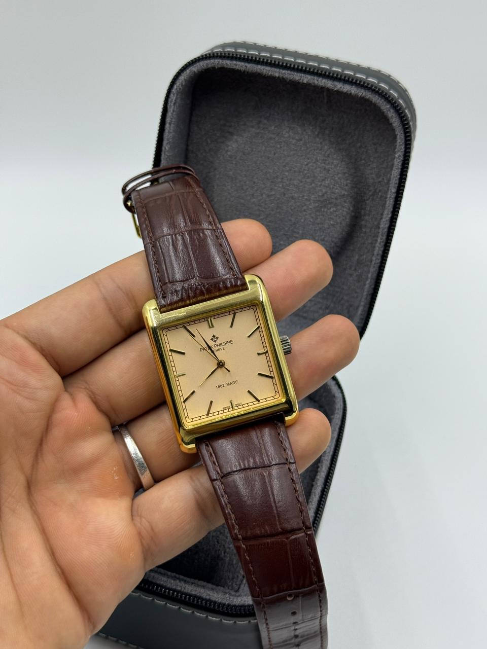 Square Gold Vintage Automatic Watch For Men
